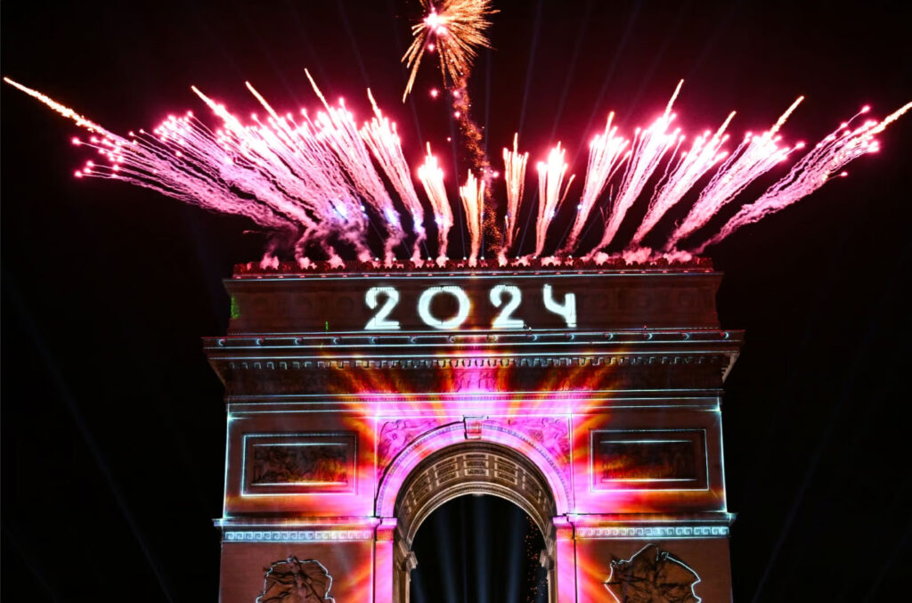 Feu artifice nouvelle année Paris 2024